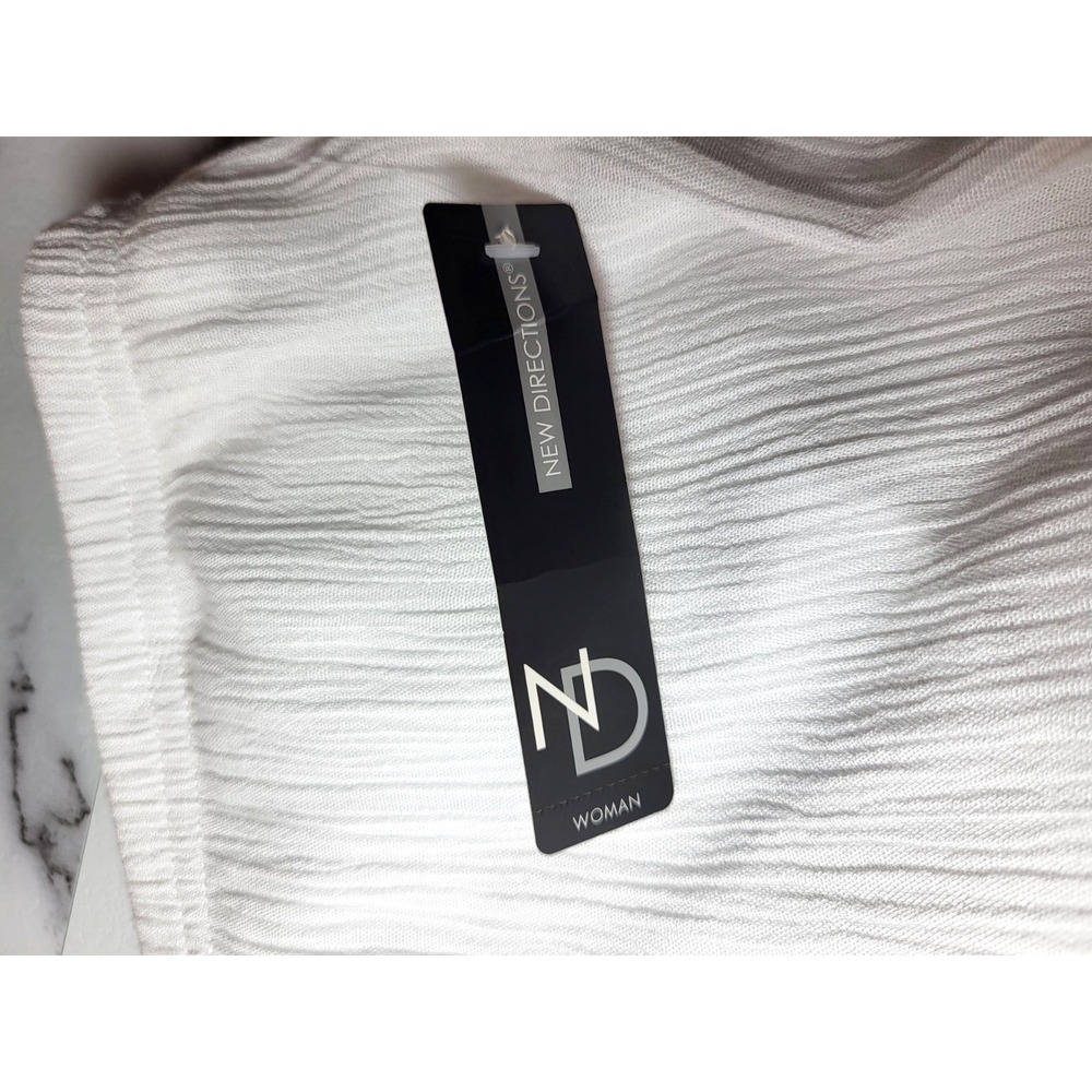NWT New Directions White Rayon Gauzy Lined Wide Leg Pant Crochet Hem Sz 1X Boho - Picture 8 of 8